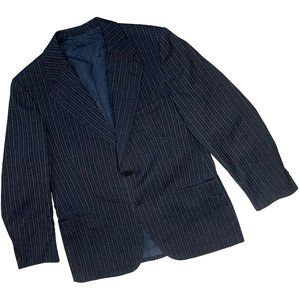 Vinson (Sweden) Vintage Kemtvätt Schurwolle Pinstripe Cutaway Blazer : L